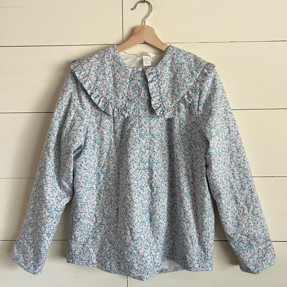 H&M Floral Frill-Trim-Collar Quilted Shacket - Picture 8 of 14